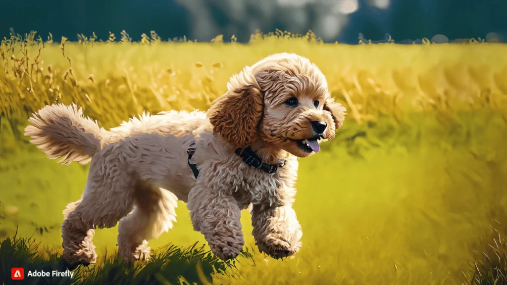It is the image of f1b mini goldendoodle.