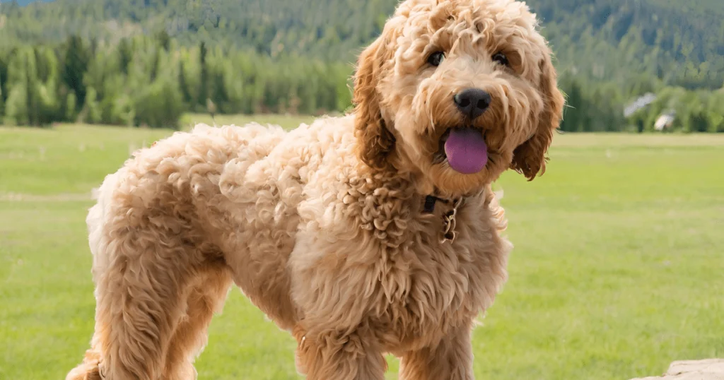 It is the image of an f1b mini Goldendoodle full grown.